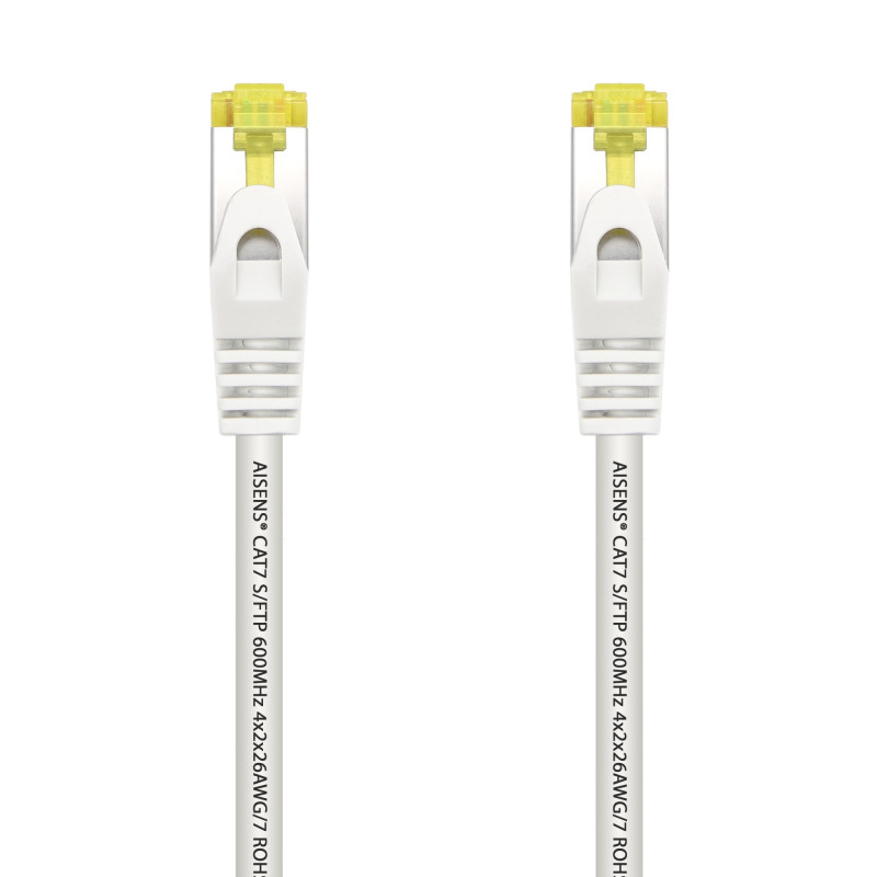 CABLE DE RED LATIGUILLO RJ45 LSZH CAT.7 600 MHZ S/FTP PIMF AWG26, BLANCO, 1.0 M