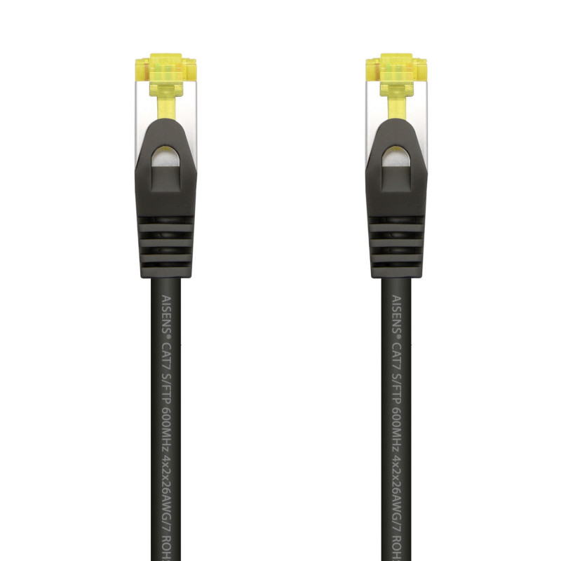 CABLE DE RED LATIGUILLO RJ45 LSZH CAT.7 600 MHZ S/FTP PIMF AWG26, NEGRO, 25 CM