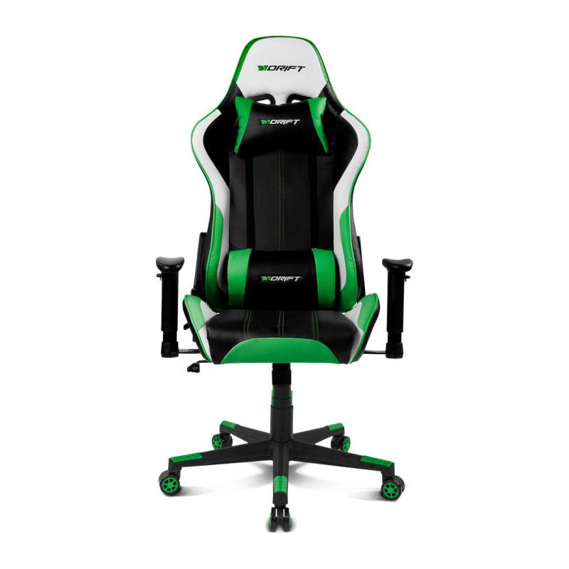 DR175 SILLA PARA VIDEOJUEGOS UNIVERSAL ASIENTO ACOLCHADO NEGRO, VERDE, BLANCO