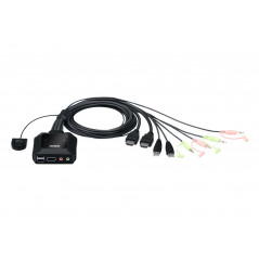 SWITCH KVM USB 4K HDMI DE 2 PUERTOS CON CABLE CON SELECTOR DE PUERTO REMOTO