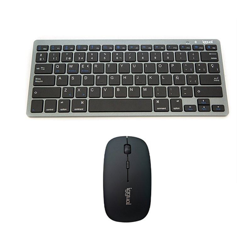 IGG316917+IGG316771 TECLADO BLUETOOTH QWERTY GRIS