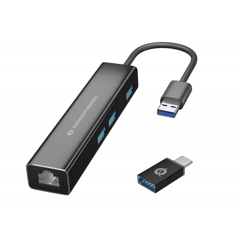 DONN07BA HUB DE INTERFAZ USB 3.2 GEN 1 (3.1 GEN 1) TYPE-A 5000 MBIT/S NEGRO
