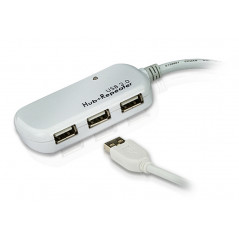 CABLE EXTENSOR USB 2.0 DE 12 M CON HUB DE CUATRO PUERTOS (SOPORTA CONEXIÓN EN CADENA HASTA 60 M)