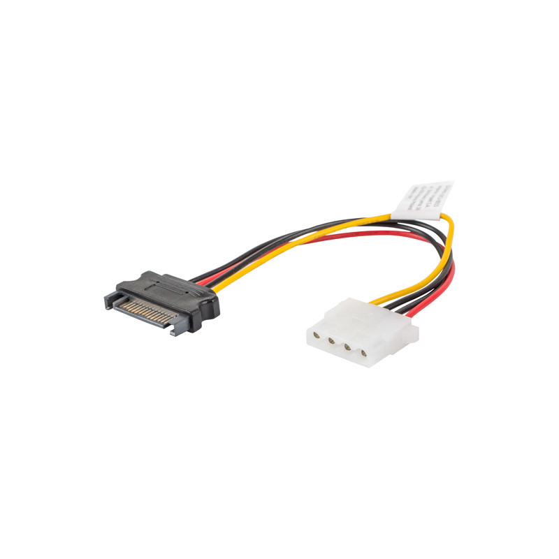 CA-SAHD-10CU-0015 CABLE DE SATA 0,15 M MOLEX (4-PIN) SATA DE 15 PINES NEGRO, ROJO, AMARILLO