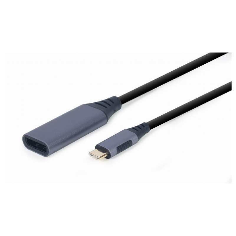 A-USB3C-DPF-01 ADAPTADOR DE CABLE DE VÍDEO 0,15 M USB TIPO C DISPLAYPORT NEGRO, GRIS