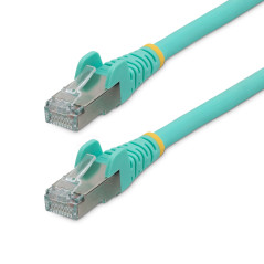 CABLE DE 1M DE RED ETHERNET CAT6A - AGUAMARINA - LOW SMOKE ZERO HALOGEN (LSZH) - 10GBE - 500MHZ - POE++ DE 100W - SNAGLE