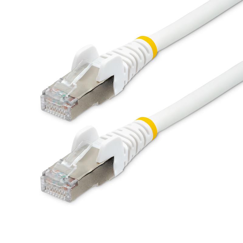 CABLE DE 3M DE RED ETHERNET CAT6A - BLANCO - LOW SMOKE ZERO HALOGEN (LSZH) - 10GBE - 500MHZ - POE++ DE 100W - SNAGLESS S