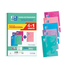 PACK 4+1 CUADERNOS OXFORD "CLASSIC: WRITE&ERASE" Fº 80h COLORES TENDENCIA