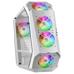 MC51W CAJA PC GAMING ATX DOBLE CRISTAL TEMPLADO 5XVENTILADOR RGB BLANCO