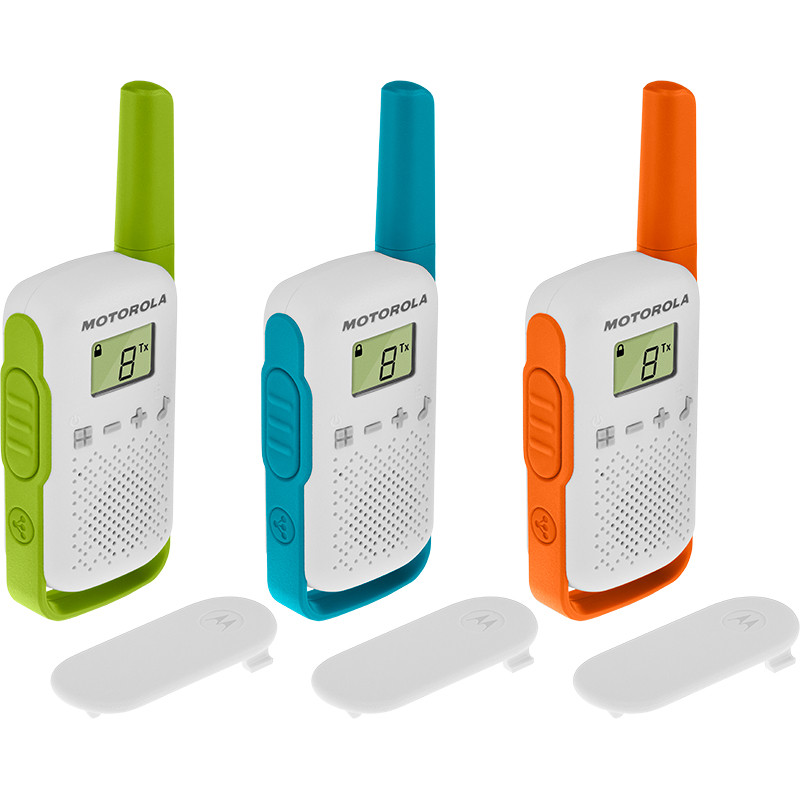 T42 TWO-WAY RADIOS 16 CANALES AZUL, VERDE, NARANJA, BLANCO