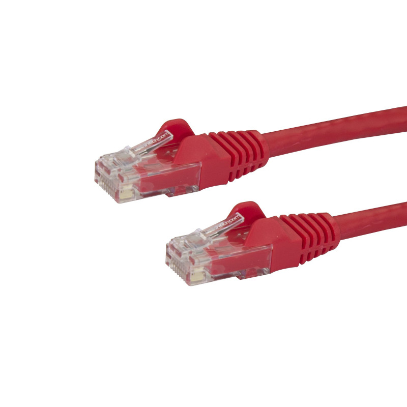 CABLE DE RED DE 0,5M ROJO CAT6 UTP ETHERNET GIGABIT RJ45 SIN ENGANCHES