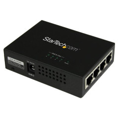 INYECTOR DE ALIMENTACIÓN POE POWER OVER ETHERNET MIDSPAN 4 PUERTOS GIGABIT RJ45 DE PARED - 802.3 AT 