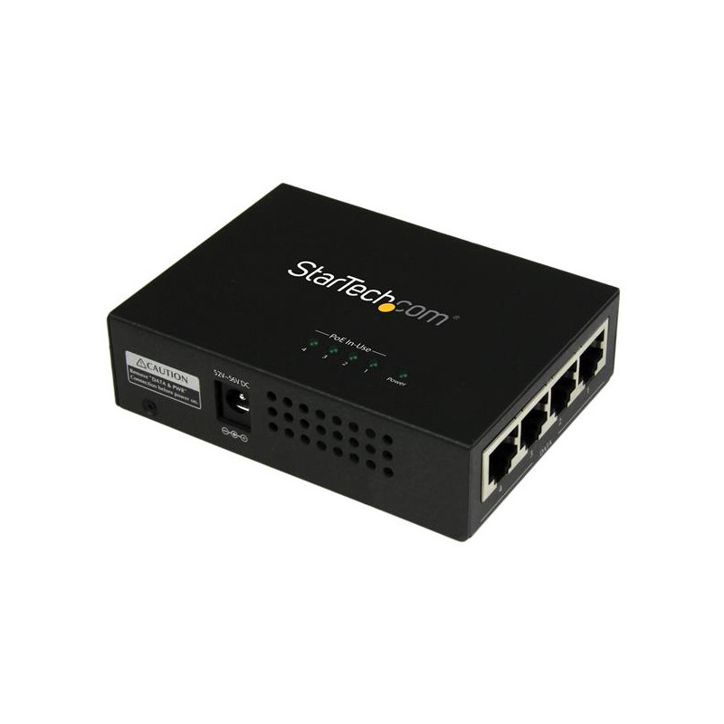 INYECTOR DE ALIMENTACIÓN POE POWER OVER ETHERNET MIDSPAN 4 PUERTOS GIGABIT RJ45 DE PARED - 802.3 AT 