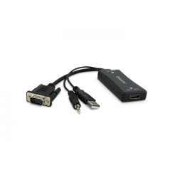C132 ADAPTADOR DE CABLE DE VÍDEO 0,285 M VGA (D-SUB) + 3.5MM + USB TYPE-A HDMI NEGRO
