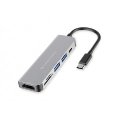DONN02G HUB DE INTERFAZ USB 3.2 GEN 1 (3.1 GEN 1) TYPE-C 5000 MBIT/S ALUMINIO