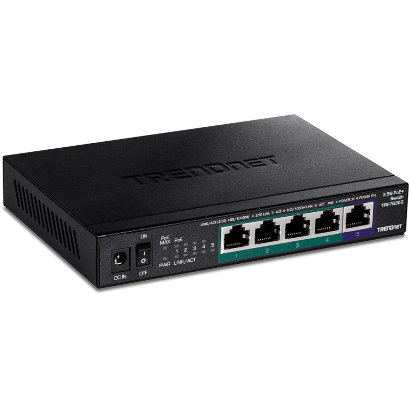 TPE-TG350 SWITCH NO ADMINISTRADO 2.5G ETHERNET (100/1000/2500) ENERGÍA SOBRE ETHERNET (POE) NEGRO