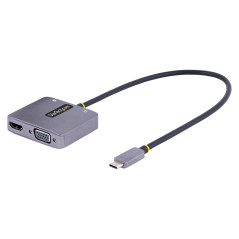 ADAPTADOR DE VÍDEO USB C, ADAPTADOR MULTIPUERTOS USB TIPO C A HDMI VGA CON SALIDA DE AUDIO DE 3,5MM, HDR 4K A 60HZ, PD 3