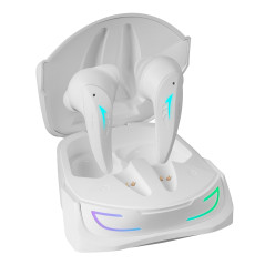 MHI-ULTRA BLANCO AURICULARES INALÁMBRICOS TWS RGB FLOW BLUETOOTH 5.3 TRIPLE CANCELACIÓN RUIDO 24H BA