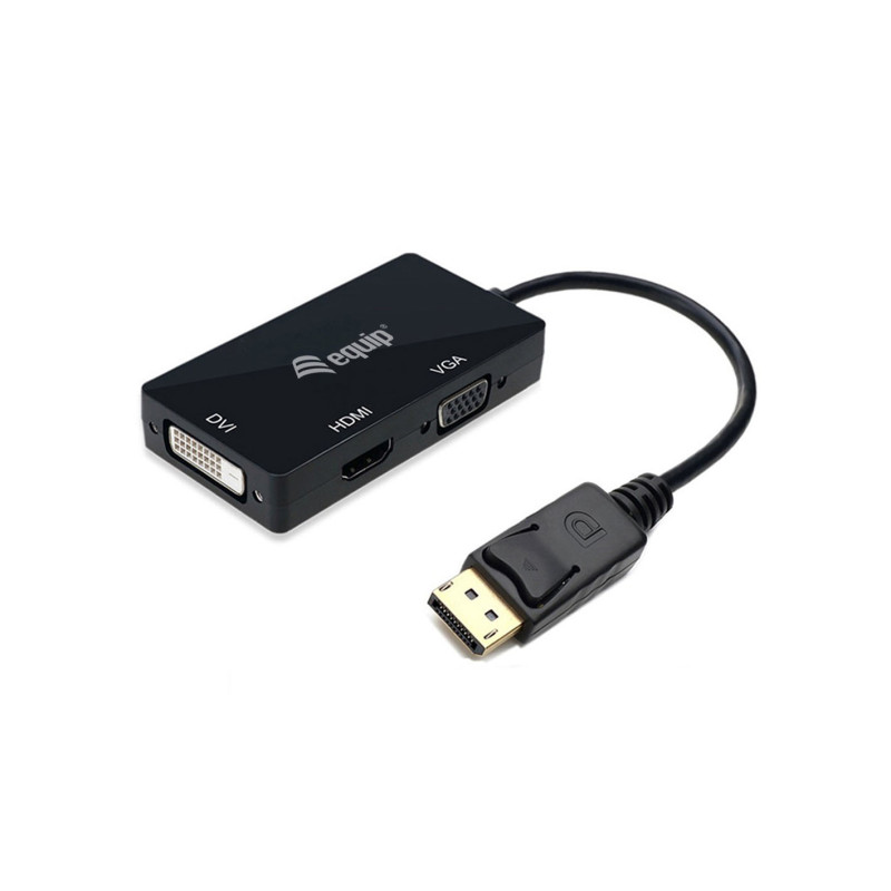 133441 ADAPTADOR DE CABLE DE VÍDEO 0,24 M DISPLAYPORT DVI-D + VGA (D-SUB) + HDMI NEGRO