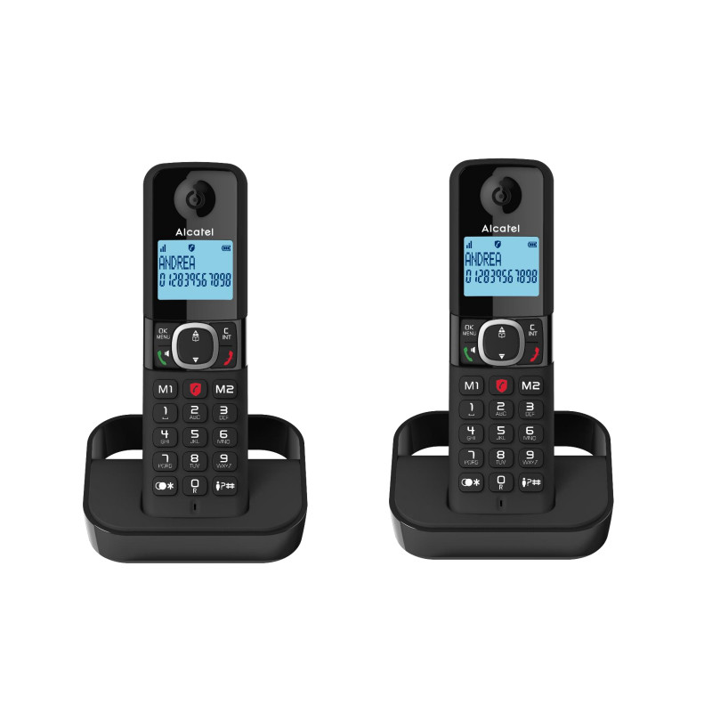 F860 DUO EU TELÉFONO DECT IDENTIFICADOR DE LLAMADAS NEGRO