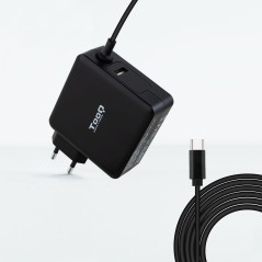 TQLC-USBC90PD ADAPTADOR E INVERSOR DE CORRIENTE AUTO 90 W NEGRO