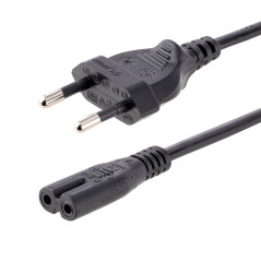 CABLE DE 2M DE ALIMENTACIÓN PARA ORDENADOR PORTÁTIL O IMPRESORA , UE A C7, 2,5A 250V, 18AWG, CABLE DE REPUESTO PARA PORT