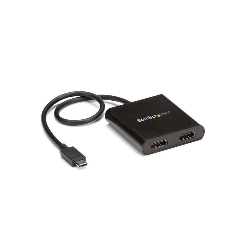 DIVISOR SPLITTER MST USB-C A HDMI DE 2 PUERTOS - MULTIPLICADOR MST USB TIPO C COMPATIBLE CON THUNDERBOLT 3
