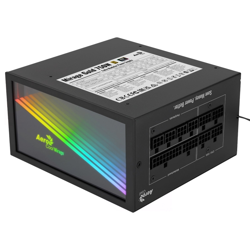 MIRAGEGOLD 750W FUENTE ALIMENTACIÓN PC MODULAR RGB 80 PLUS GOLD CONDENSADORES JAPONESES