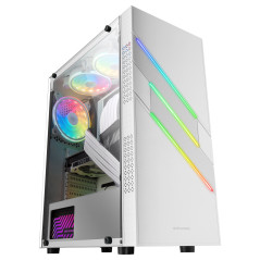 MC-U3 BLANCO CAJA PC GAMING ATX XL FRONTAL TRIPLE ARGB VENTILADOR 12CM ARGB VENTANA CRISTAL TEMPLADO