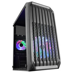 MC-S2 NEGRO CAJA PC COMPACTA GAMING MICRO-ATX 2 VENTILADORES FRGB RAIBOW CON REJILLA FRONTAL VENTANA