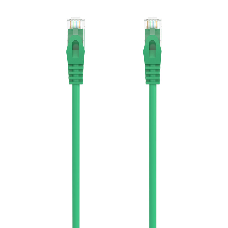 CABLE DE RED LATIGUILLO RJ45 LSZH CAT.6A 500 MHZ UTP AWG24, VERDE, 0.5M