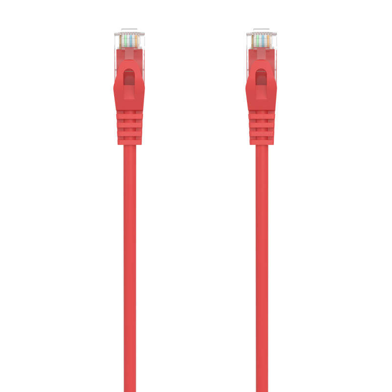 CABLE DE RED LATIGUILLO RJ45 LSZH CAT.6A 500 MHZ UTP AWG24, ROJO, 0.5M