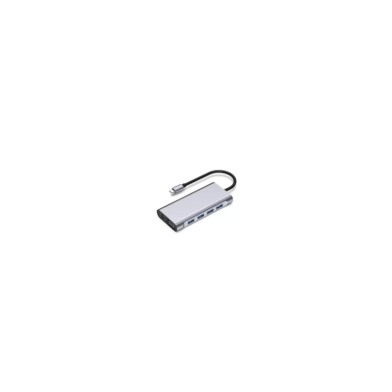 ZM-BYL-2110 HUB DE INTERFAZ USB 2.0 TYPE-C GRIS