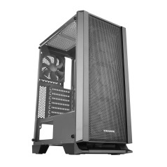 MC-MASTER CAJA PC ATX PANEL FRONTAL METAL-MESH CRISTAL TEMPLADO 4 VENTILADORES ULTRA-SILENCIOSOS 120MM NEGRO