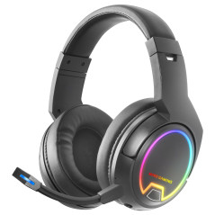 MHW-100 NEGRO AURICULARES INALÁMBRICOS ARGB FLOW MICRÓFONO ENC EXTRAÍBLE ULTRALIGEROS CANCELACIÓN DE