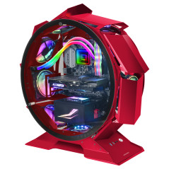 MCORB ROJO CAJA PC GAMING MICRO-ATX XL DISEÑO CIRCULAR CUSTOM DOBLE CRISTAL TEMPLADO