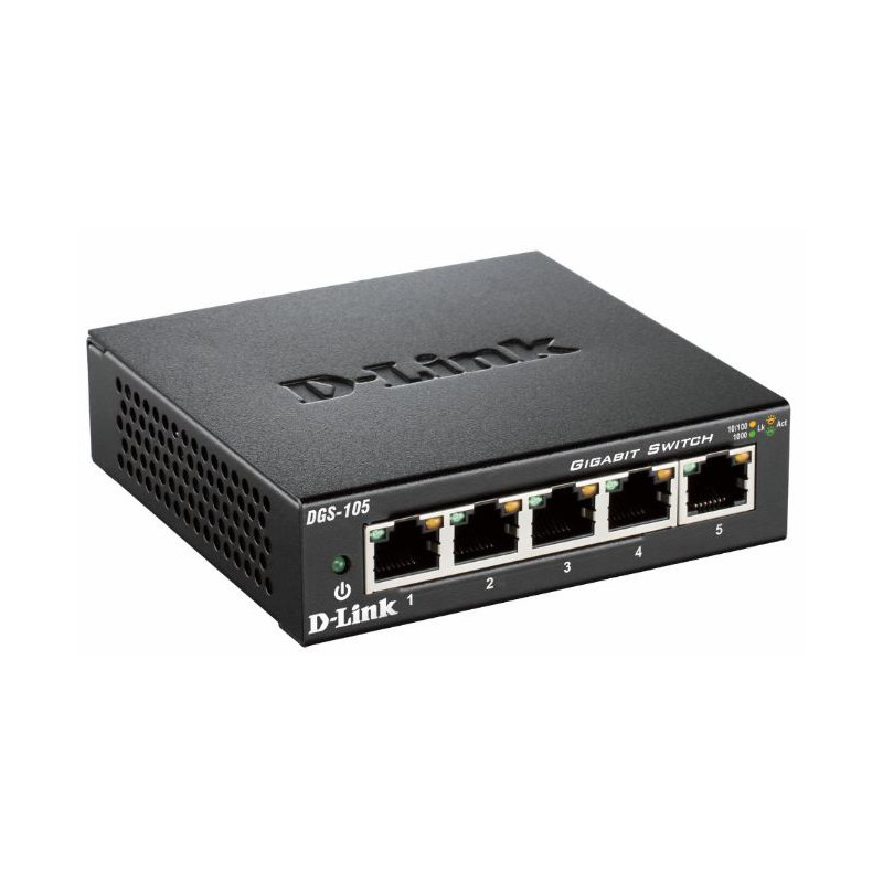 DGS-105 NO ADMINISTRADO L2 GIGABIT ETHERNET (10/100/1000) NEGRO