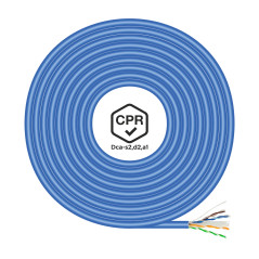 CABLE DE RED RJ45 LSZH CPR DCA CAT.6 UTP AWG24, AZUL, 305 M