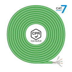 CABLE DE RED RJ45 LSZH CPR CCA CAT.7 600 MHZ S/FTP AWG23, VERDE, 500 M