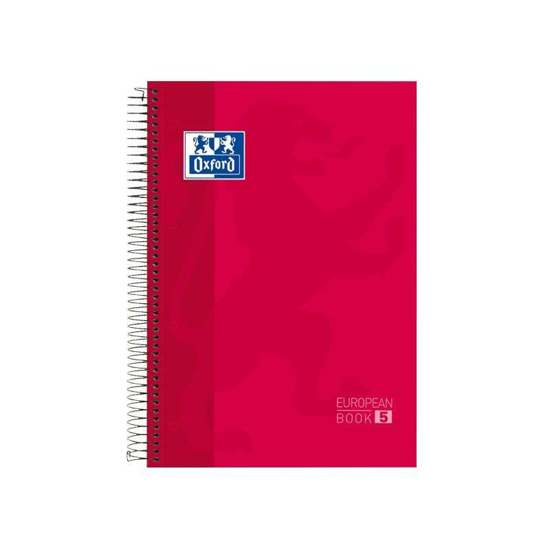 CUADERNO OXFORD "CLASSIC: EUROPEANBOOK 5" A4+ 120h TAPA EXTRADURA ROJO