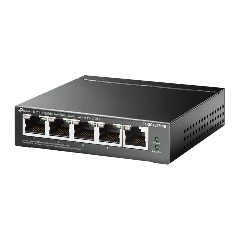 TL-SG105MPE SWITCH L2 GIGABIT ETHERNET (10/100/1000) ENERGÍA SOBRE ETHERNET (POE) NEGRO