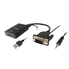 119038 ADAPTADOR DE CABLE DE VÍDEO 0,2 M VGA (D-SUB) + 3,5MM DVI-D + USB NEGRO