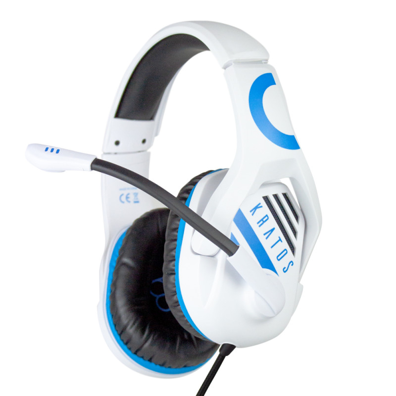 KRATOS AURICULARES ALÁMBRICO DIADEMA JUEGO AZUL, BLANCO