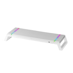 MGS-ONE BLANCO SOPORTE MONITOR RGB CHROMA TAMAÑO AJUSTABLE SOPORTE SMARTPHONE Y TABLET USB FRONTAL 2