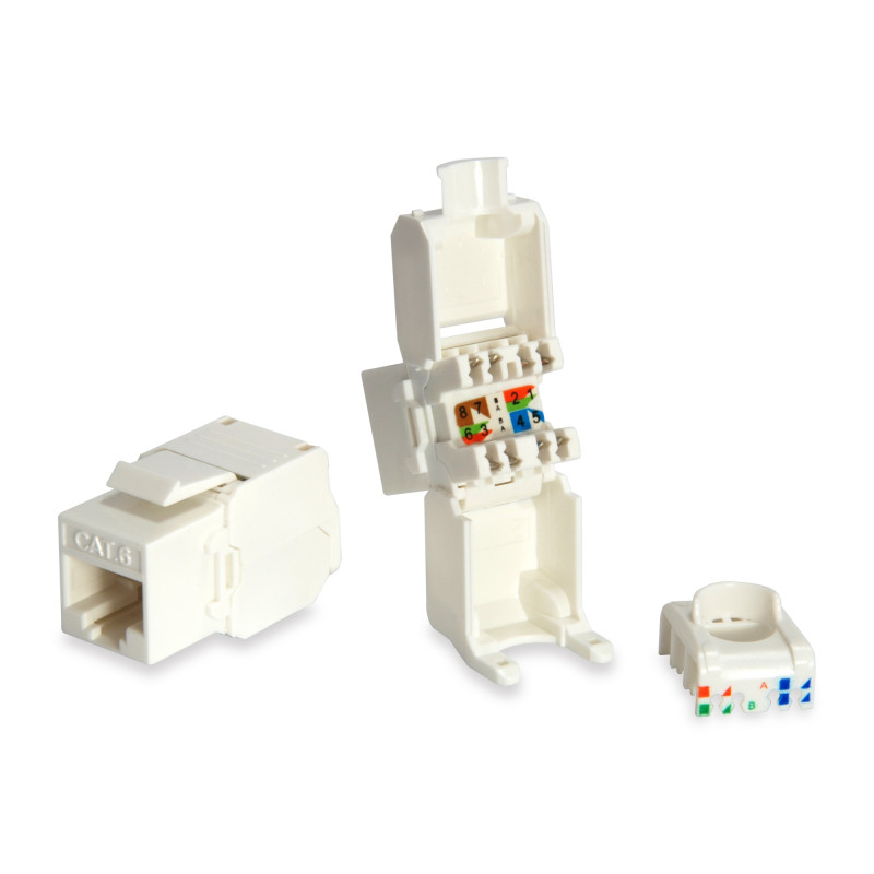 769216 CAMBIADOR DE GÉNERO PARA CABLE RJ-45 LSA BLANCO