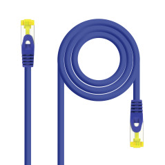 CABLE DE RED LATIGUILLO RJ45 LSZH CAT.6A SFTP AWG26, AZUL, 0.5M