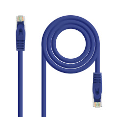 CABLE DE RED LATIGUILLO RJ45 LSZH CAT.6A UTP AWG24, AZUL, 1.0M