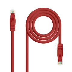 CABLE DE RED LATIGUILLO RJ45 LSZH CAT.6A UTP AWG24, ROJO, 2.0M