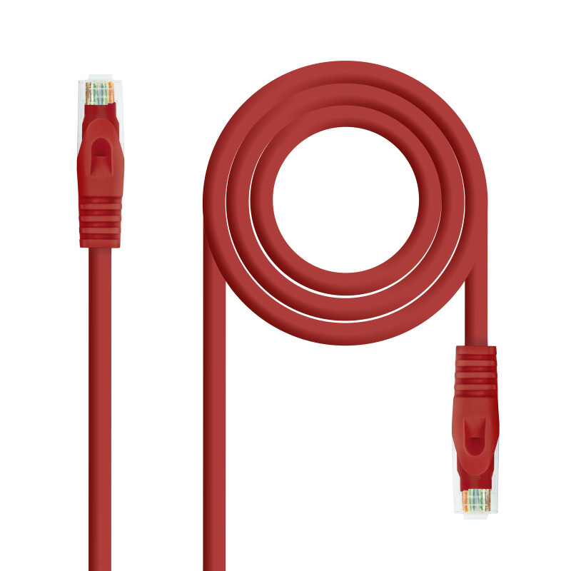 CABLE DE RED LATIGUILLO RJ45 LSZH CAT.6A UTP AWG24, ROJO, 2.0M