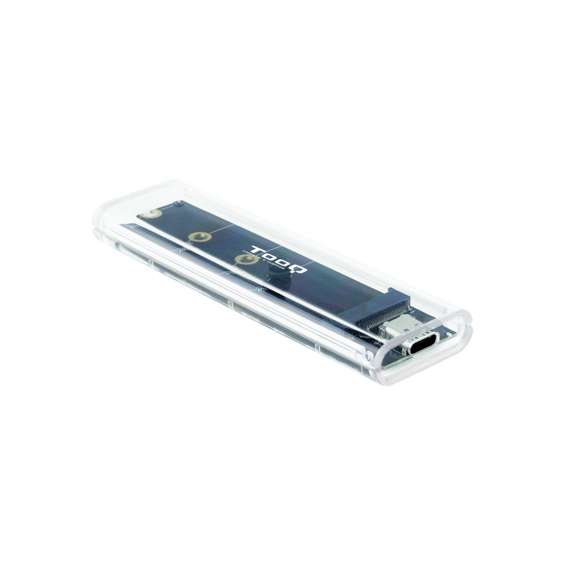 CAJA EXTERNA PARA SSD M.2 NGFF/NVME, TRANSPARENTE, RGB